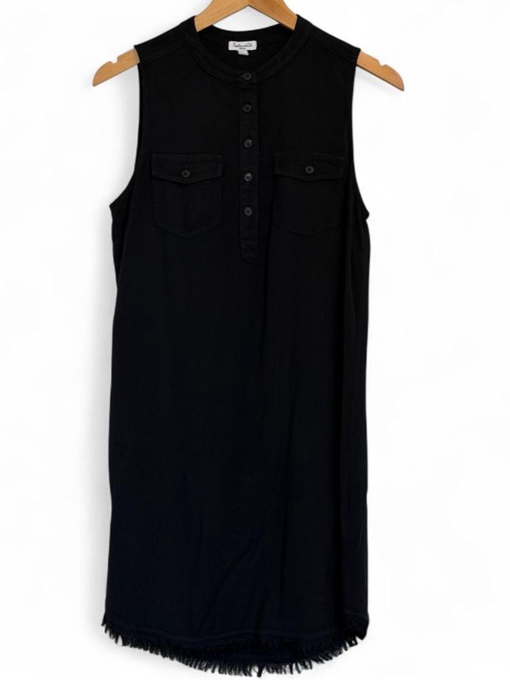 Splendid Black Button Front Top